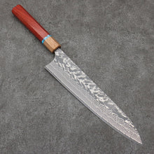  Yoshimi Kato SG2 Black Damascus Gyuto  240mm Padoauk(Turquoise Ring) Handle - Seisuke Knife