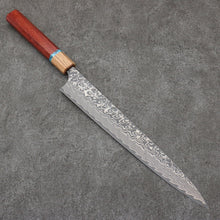  Yoshimi Kato SG2 Black Damascus Sujihiki  270mm Padoauk(Turquoise Ring) Handle - Seisuke Knife