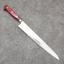  Seisuke Nami AUS10 Mirrored Finish Damascus Sujihiki  240mm Red Pakka wood Handle - Seisuke Knife