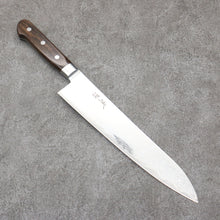 Seisuke Nami AUS10 Mirrored Finish Damascus Gyuto  240mm Brown Pakka wood Handle - Seisuke Knife