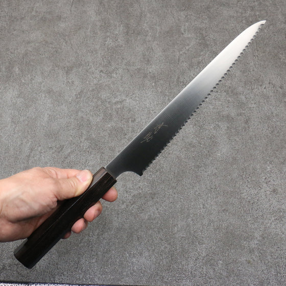 Seisuke Stainless Steel Bread Slicer  240mm Ebony Wood Handle - Seisuke Knife