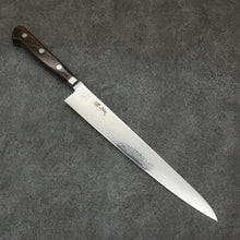 Seisuke VG10 33 Layer Mirrored Finish Damascus Sujihiki  240mm Brown Pakka wood Handle - Seisuke Knife
