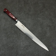  Seisuke VG10 33 Layer Mirrored Finish Damascus Sujihiki  240mm Red Pakka wood Handle - Seisuke Knife