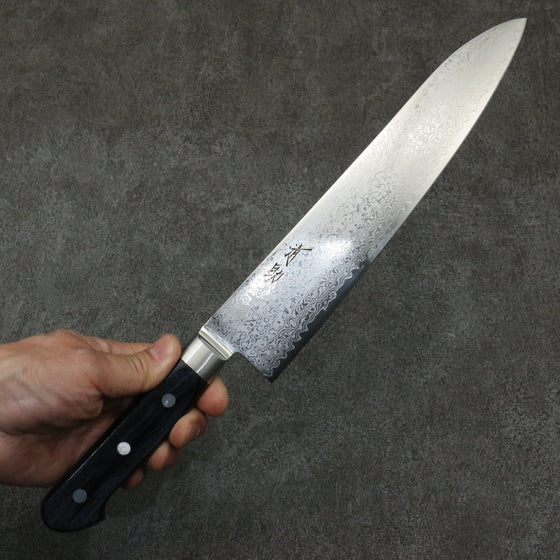 Seisuke VG10 33 Layer Mirrored Finish Damascus Gyuto  240mm Black Pakka wood Handle - Seisuke Knife