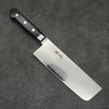  Seisuke VG10 33 Layer Mirrored Finish Damascus Nakiri  165mm Black Pakka wood Handle - Seisuke Knife