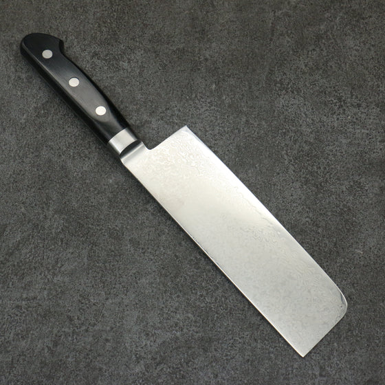 Seisuke VG10 33 Layer Mirrored Finish Damascus Nakiri  165mm Black Pakka wood Handle - Seisuke Knife