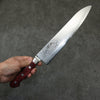 Seisuke VG10 33 Layer Mirrored Finish Damascus Gyuto  240mm Red Pakka wood Handle - Seisuke Knife