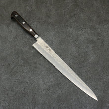  Seisuke Silver Steel No.3 Nashiji Sujihiki  240mm Brown Pakka wood Handle - Seisuke Knife