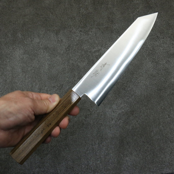 Seisuke Stainless Steel Kiritsuke Santoku  180mm Sandalwood (grey) Handle - Seisuke Knife