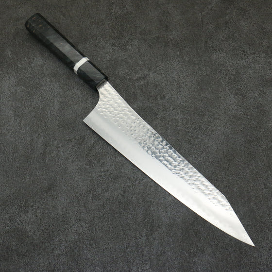 Yu Kurosaki Senko Ei SG2 Hammered Gyuto  240mm Stabilized wood (With White ring) Handle - Seisuke Knife