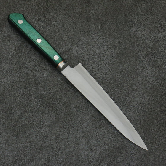 Sakai Kikumori Blue Steel No.1 Petty-Utility  150mm Green Pakka wood Handle - Seisuke Knife