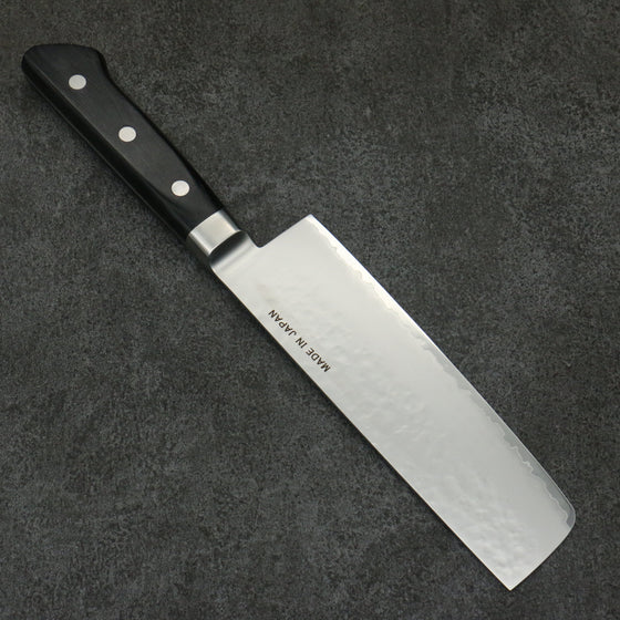 Seisuke VG5 Hammered Kasumitogi Nakiri  160mm Black Pakka wood Handle - Seisuke Knife