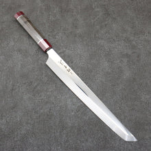  Sakai Takayuki Ginryu Honyaki Swedish Steel Mirrored Finish Sakimaru Yanagiba  300mm Stabilized wood Handle with Sheath - Seisuke Knife