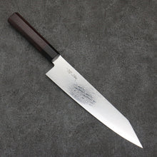  Seisuke AUS10 Mirror Crossed Kiritsuke Gyuto  210mm Shitan (ferrule: Black Pakka wood) Handle - Seisuke Knife