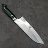 Takeshi Saji New Nomura Style SRS13 Hammered Santoku  180mm Green Micarta Handle - Seisuke Knife