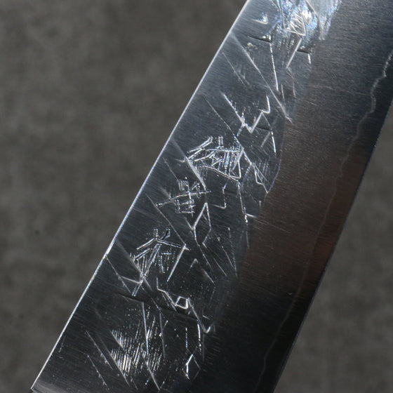 Takeshi Saji New Nomura Style SRS13 Hammered Petty-Utility  130mm Green Micarta Handle - Seisuke Knife