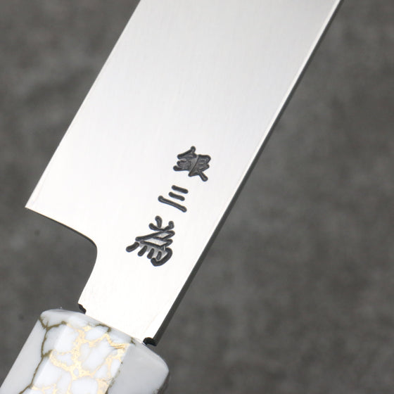 Sakai Takayuki Chef Series Silver Steel No.3 Yanagiba  270mm Stabilized wood (White Ferrule and End Cap) Handle with Sheath - Seisuke Knife