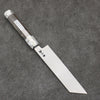 Sakai Takayuki Chef Series Silver Steel No.3 Mukimono  180mm Stabilized wood (White Ferrule and End Cap) Handle with Sheath - Seisuke Knife