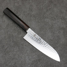  Sakai Takayuki VG10 33 Layer Damascus Santoku  170mm Ebony(6 sided teardrop) Handle - Seisuke Knife
