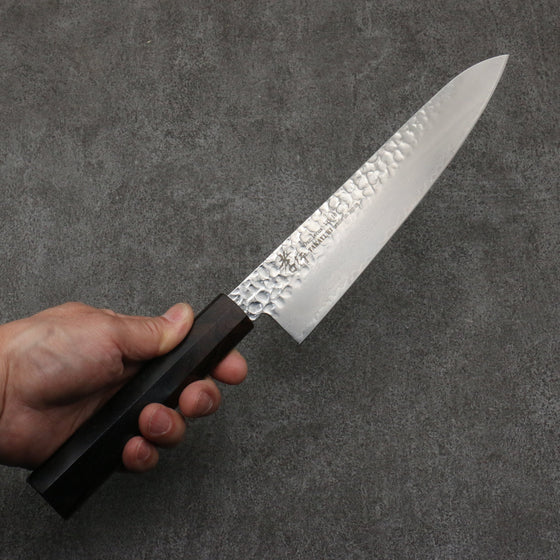 Sakai Takayuki VG10 33 Layer Damascus Gyuto  210mm Ebony(6 sided teardrop) Handle - Seisuke Knife