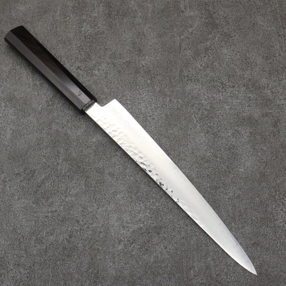 Sakai Takayuki VG10 33 Layer Damascus Sujihiki  240mm Ebony(6 sided teardrop) Handle - Seisuke Knife