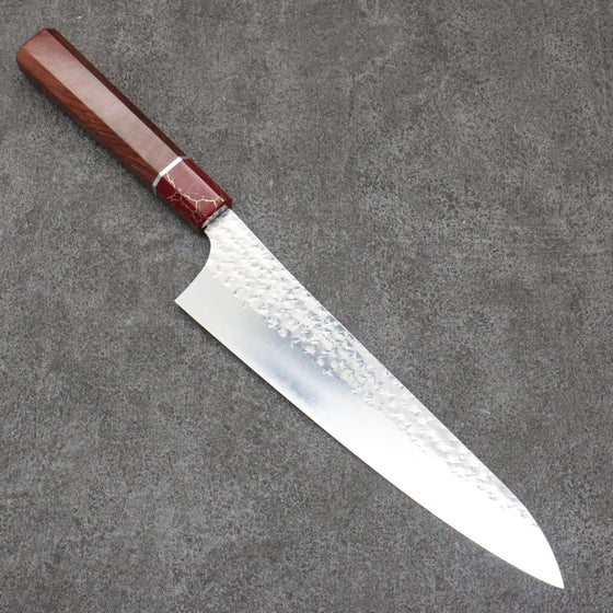 Yu Kurosaki Senko Ryu SG2 Hammered Gyuto  210mm Rosewood (Ferrule: Red Turquoise) Handle - Seisuke Knife