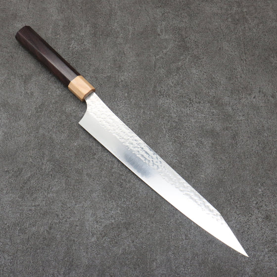 Yu Kurosaki Senko Ei SG2 Hammered Sujihiki  270mm Shitan (ferrule: White Pakka wood) Handle - Seisuke Knife