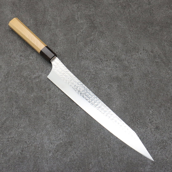 Yu Kurosaki Senko Ei SG2 Hammered Sujihiki  270mm Aomori Hiba　(Ferrule: Brown) Handle - Seisuke Knife