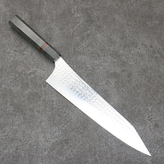 Yu Kurosaki Senko Ei SG2 Hammered Gyuto  240mm Stabilized wood (With Acrylic Ring) Handle - Seisuke Knife