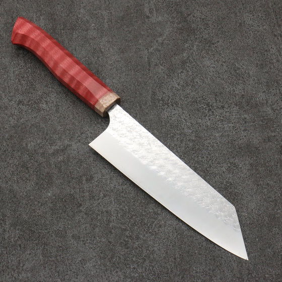 Yoshimi Kato Minamo SG2 Hammered Bunka  165mm Western style (red) Handle - Seisuke Knife