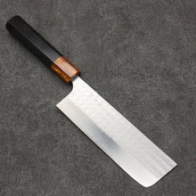  Yoshimi Kato Minamo SG2 Hammered Nakiri  165mm Ebony (ferrule: Orange Resin) Handle - Seisuke Knife