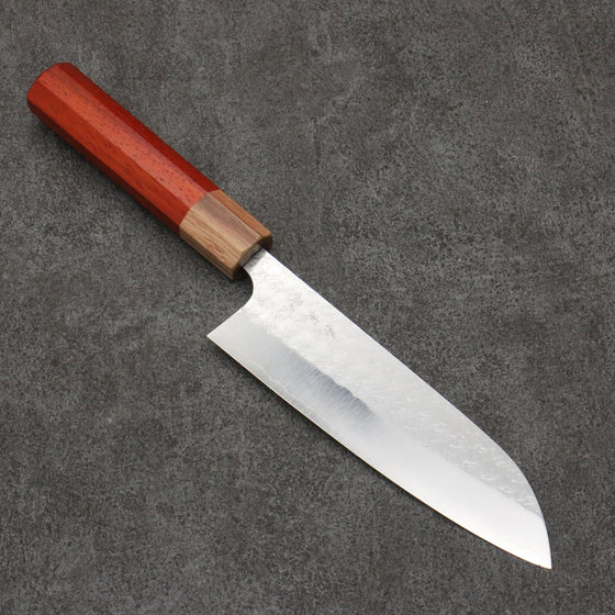 Yoshimi Kato Minamo SG2 Hammered Santoku  165mm Padoauk Handle - Seisuke Knife