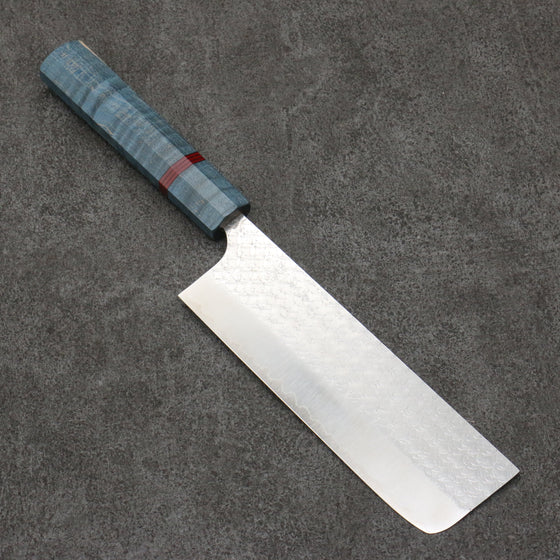 Yoshimi Kato Minamo SG2 Hammered Nakiri  165mm Stabilized wood Handle - Seisuke Knife