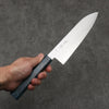 Seisuke Blue Super Migaki Polish Finish Santoku  180mm Stabilized wood Handle - Seisuke Knife