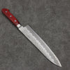 Seisuke Blue Super Hammered Gyuto  210mm Red Pakka wood Handle - Seisuke Knife