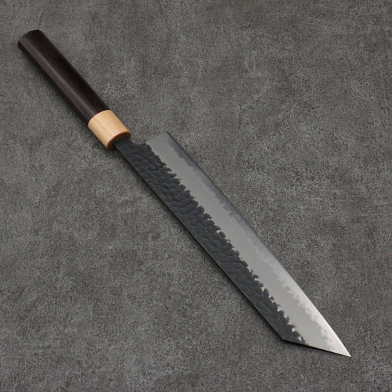 Seisuke Blue Super Hammered Kiritsuke Gyuto  240mm Shitan (ferrule: White Pakka wood) Handle - Seisuke Knife