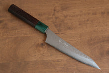  Yu Kurosaki Senko Ei SG2 Hammered Petty-Utility  130mm Shitan (ferrule: Green Pakka wood) Handle - Seisuke Knife