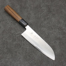  Yu Kurosaki Hiou Blue Super Santoku  165mm Teak (ferrule: Black Water Buffalo Horn) Handle - Seisuke Knife