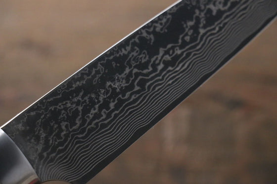 Takeshi Saji VG10 Black Damascus Petty-Utility  150mm Cow Bone Handle - Seisuke Knife