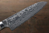 Takeshi Saji VG10 Black Damascus Santoku  180mm Cow Bone Handle - Seisuke Knife