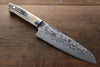Takeshi Saji VG10 Black Damascus Santoku  180mm Cow Bone Handle - Seisuke Knife