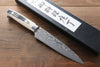 Takeshi Saji VG10 Black Damascus Petty-Utility  150mm Cow Bone Handle - Seisuke Knife