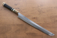  Jikko Shiko White Steel Sakimaru Yanagiba 300mm Ebony with Double Ring Handle - Seisuke Knife