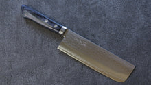  Kunihira Kokuryu VG10 Hammered Nakiri Japanese Knife 165mm with Blue Pakkawood Handle - Seisuke Knife