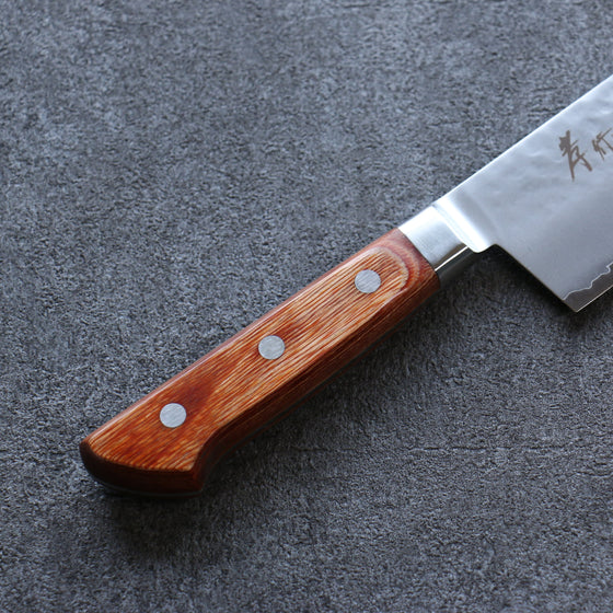 Sakai Takayuki VG5 Hammered Nakiri 180mm Brown Pakka wood Handle - Seisuke Knife