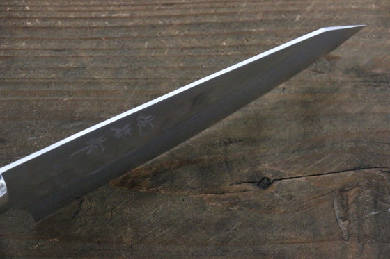 Takeshi Saji SRS13 Hammered Damascus Petty-Utility  130mm White Stone Handle - Seisuke Knife