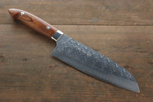  Takeshi Saji SRS13 Hammered Santoku  180mm Ironwood Handle - Seisuke Knife