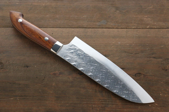 Takeshi Saji SRS13 Hammered Santoku 180mm Ironwood Handle - Seisuke Knife