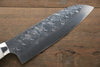 Takeshi Saji SRS13 Hammered Santoku Japanese Knife 180mm White Stone Handle - Seisuke Knife