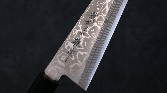 Hideo Kitaoka Blue Steel No.2 Damascus Honesuki Boning 150mm Magnolia Handle - Seisuke Knife